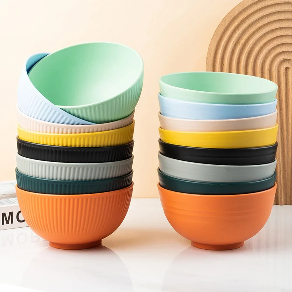 Hemasa 4Pcs Kitchen Tableware Wheat Straw Bowl /Wheat Rice Bowl  / Dessert Salad Rice Bowl Sets