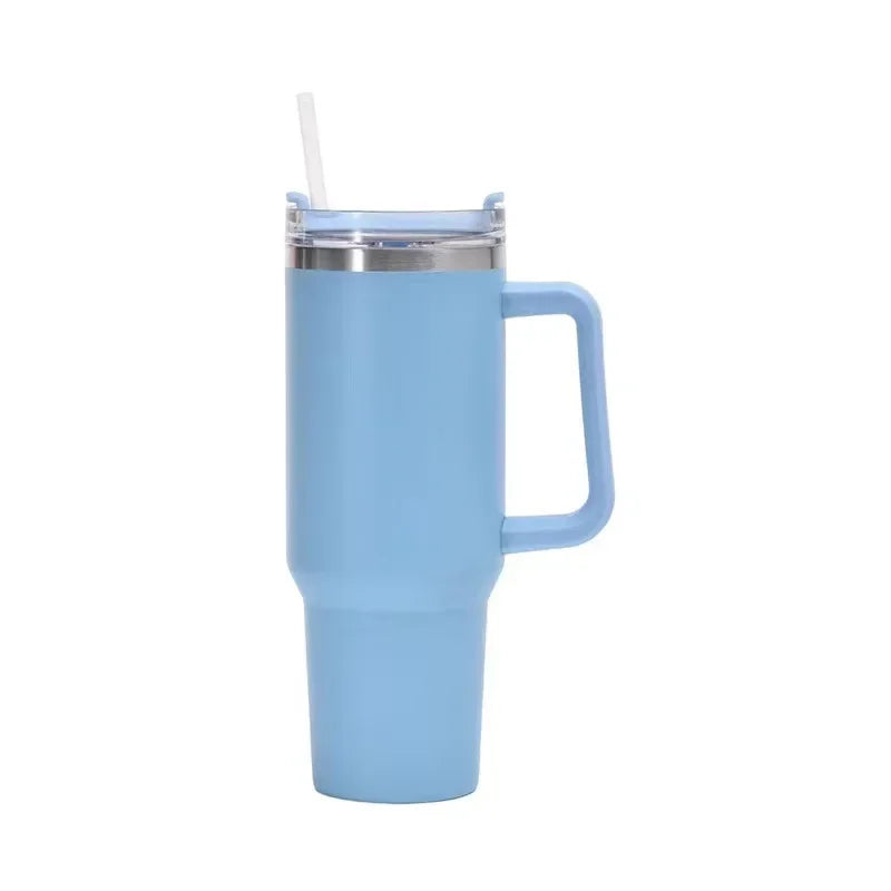 Hemasa 40oz Stainless Steel Water Bottle  Car Coffee Mug Personalized Tumbler with Handle Lid Straw Vacuum Thermos Cup