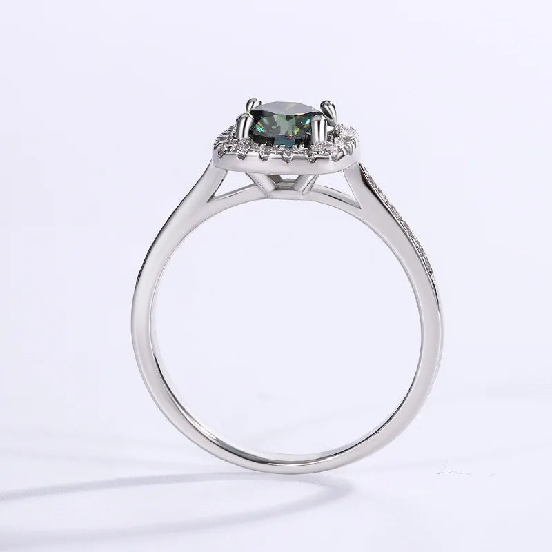Hemasa Princess Bag Moissanite Simulation Diamond Ring for Women Classic 1 Carat 925 Sterling Silver Wedding Band Fine Jewelry