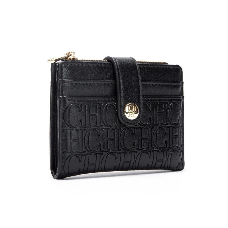 Tejesa Square Design Card Case Fashion Button Classic Folding Money Clip Compact Lightweight wallet
