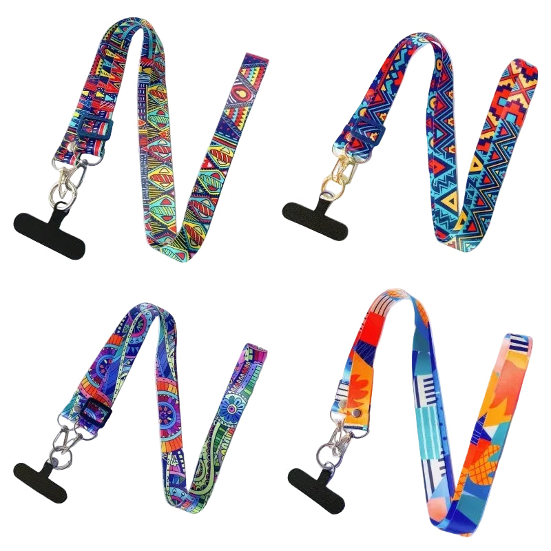 Tejesa  Mobile Phone Lanyard For Women – Stylish Messenger Strap Wth Geometric Patterns, Comfortable Neck Loop