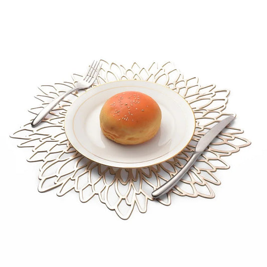 Hemasa Set of 4 Table Decoration PVC Placemat available in Round, Leaf and Hibiscus Flower Shape.