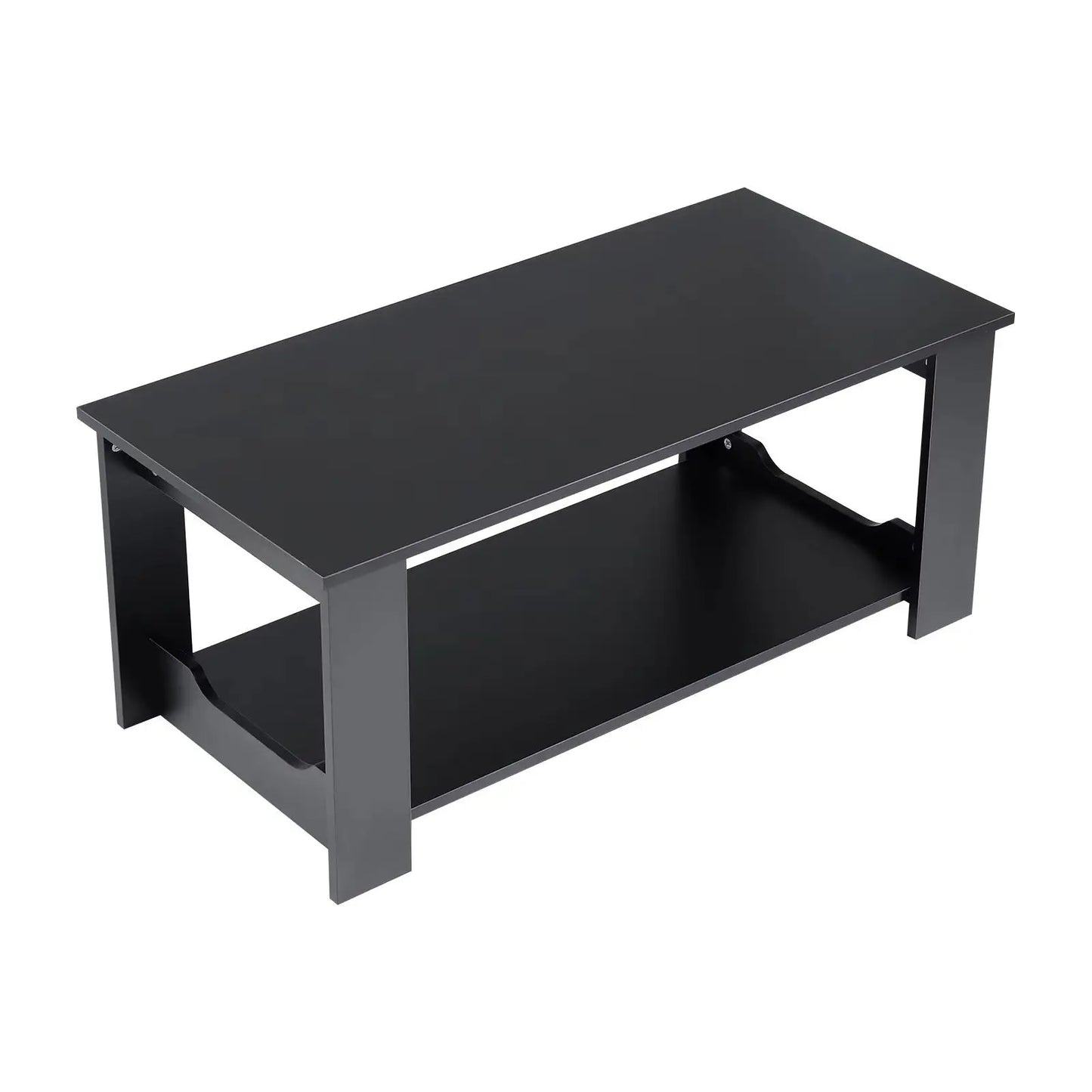 Simple Wooden 2 Tier Coffee Table for Living Room