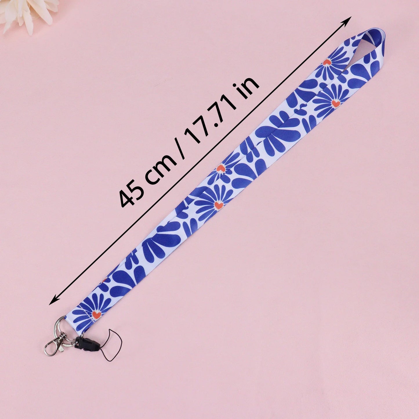 Tejesa Cell Phone Lanyard Blue Daisy Neck Lanyard for ID Card Holder Cute Flower Teacher Lanyard