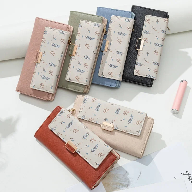 Tejesa  Long Pu Leather Purses Female Big Capacity Money Bag Lady Coin Card Holders High Quality Hasp Clutch Carteras