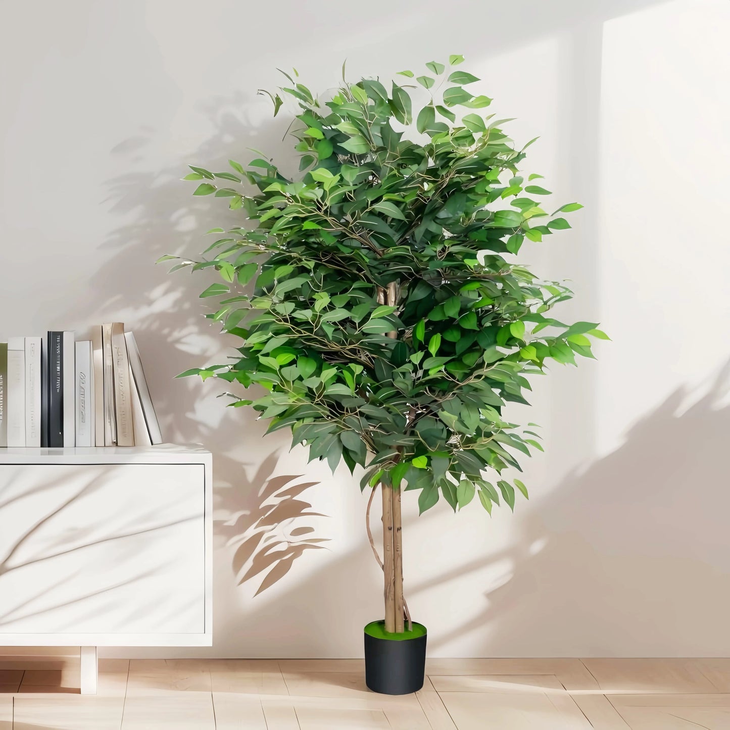 150CM Artificial Tree Artificial Banyan Tree Removable Fake Plant Potted Tree Artificial Ficus Tree For Christmas Room Decor