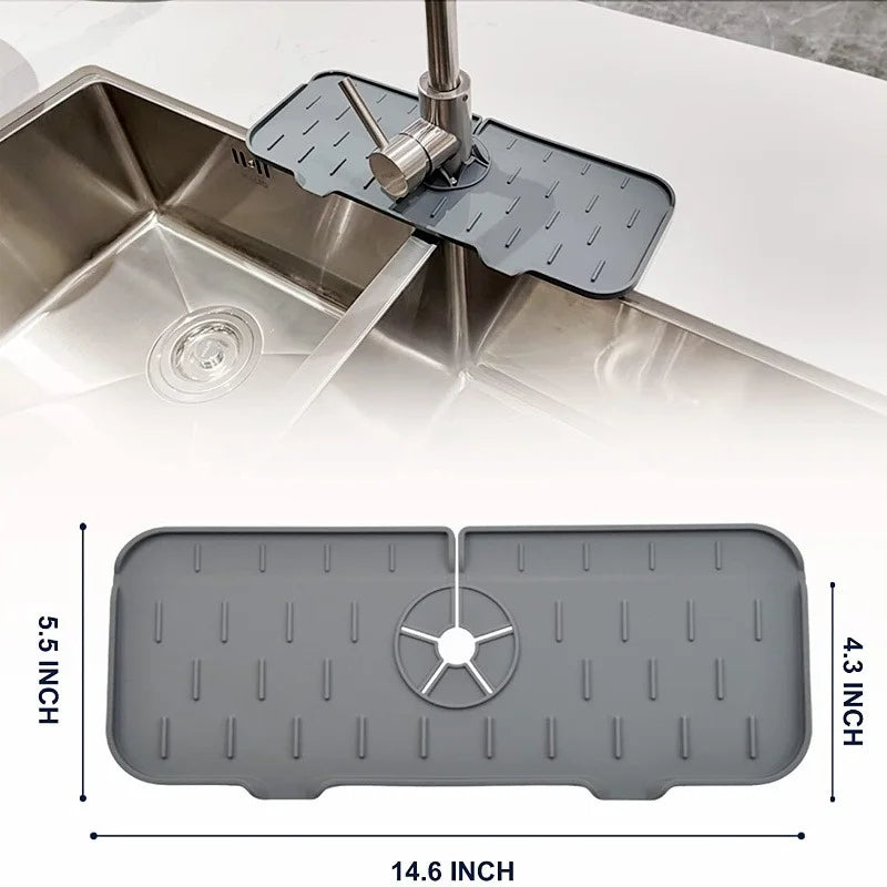Hemasa Kitchen Gadgets Silicone Absorbent Pad Shelf Sink Splash Catcher Protective Mat Bathroom Drain Mat