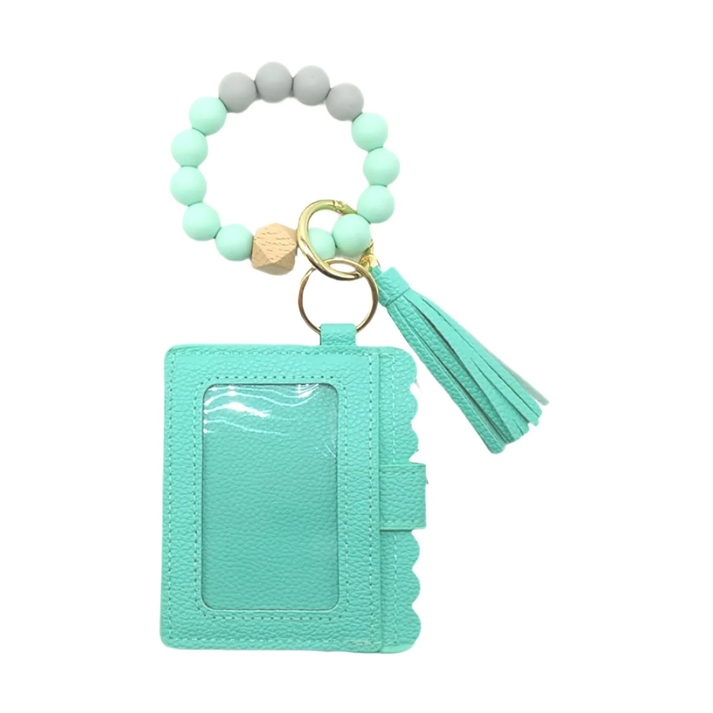 Cute Bag Purse Ornaments Wristlet Keychain Bracelet Credit Card Holder Wallet Key Ring Silicone Tassel Keychain Beaded брелки