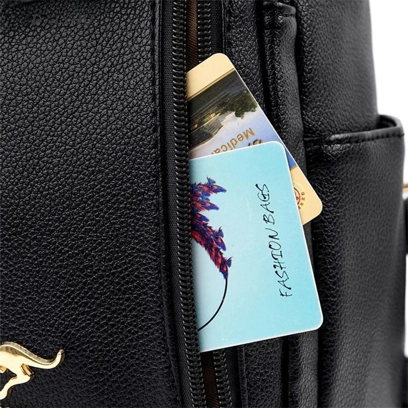 Women's 2024 Leather Bapa Faionable Polyester Material Dual-oulder Bag for Travel And Busin Trips