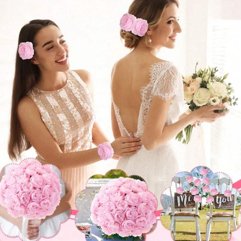 5/10Pcs Rose Artificial Flowers Bouquet Silk Fake Flower for Home Decor Garden Wedding Bride Decoration Outdoor Vase Ornament