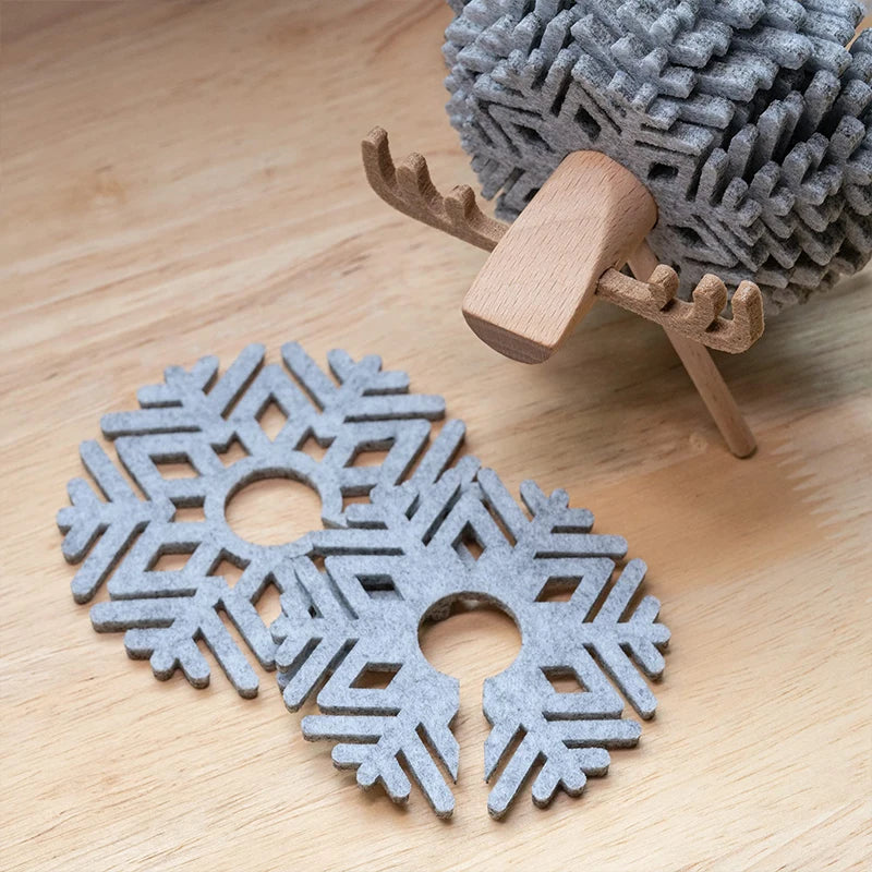 Hemasa Cartoon Felt Coaster Sheep Shape Non-Slip Coaster High Temperature Insulation Circular Coaster Creative Styling Decoration