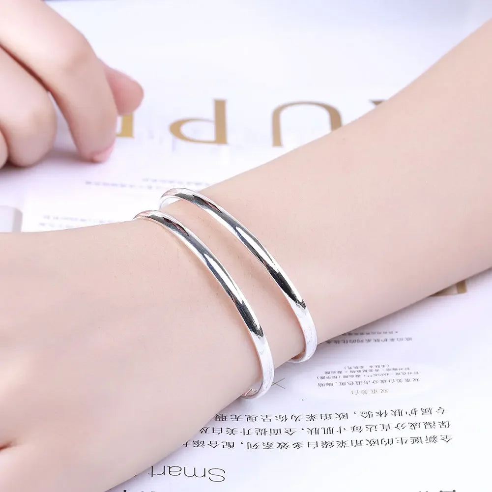High quality 925 Sterling silver Double line bangle For Man Women adjustable Bracelet fashion party wedding streetwear Jewelry