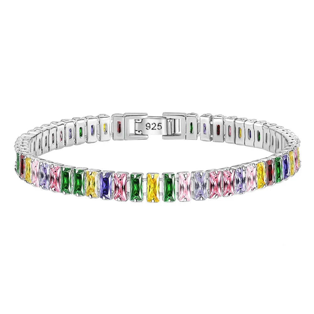 Hemasa 925 Sterling Silver Bracelet Luxury  Zirconia Hand Jewelry Bracelet Women /Girls