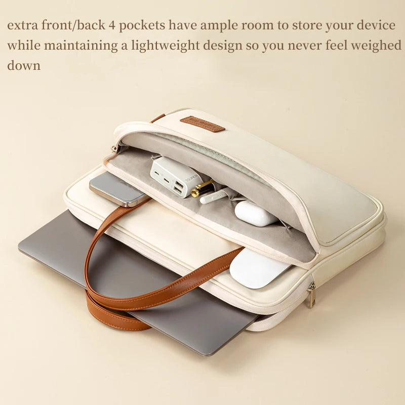 Tejesa Laptop Bag Women Slim Briefcase Notebook Carring Case for MacBook Air 13 Pro 14 M4 Huawei Matebook Lenovo Acer Xiaomi 15.6 inch