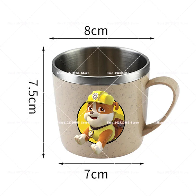 Paw Patrols Stainless Steel Water Cup Chase Skye Cute Anime Thermo Mug Kids Home Anti-drop Toothbrush Glass Child Birthday Gift