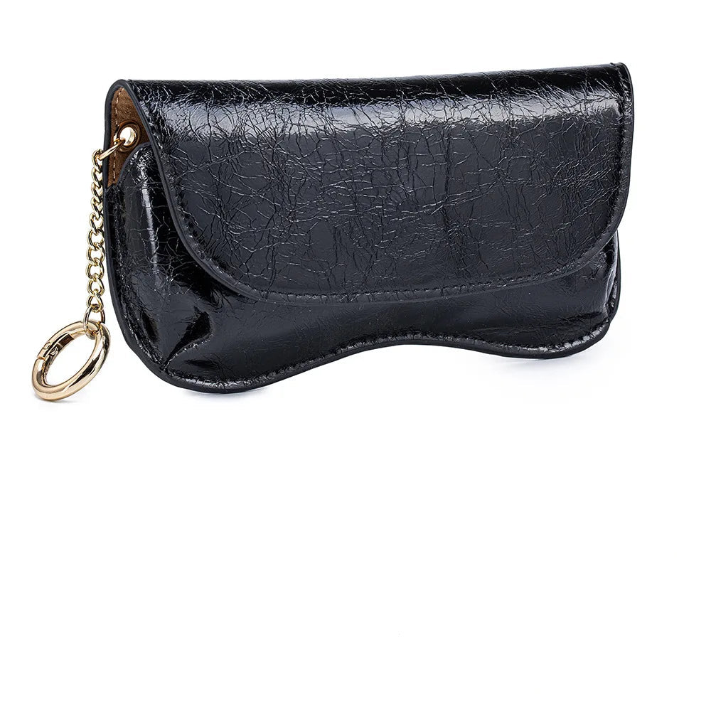 Tejesa Portable Leather Eye Glasses Cases for Women & Men Sunglass Case Unisex Travel Eyeglass Case with Hanging Hook