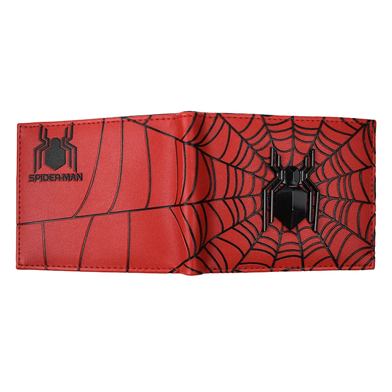 Hemasa Comics Cartoon Spider Man Wallet Metel Design Short Purse with Coin Pocket