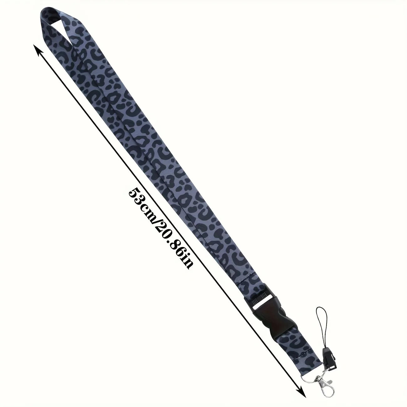 Tejesa  Black Leopard pattern teacher lanyard - Removable keychain and ID card holder, adjustable quick release buckle, ID card holder