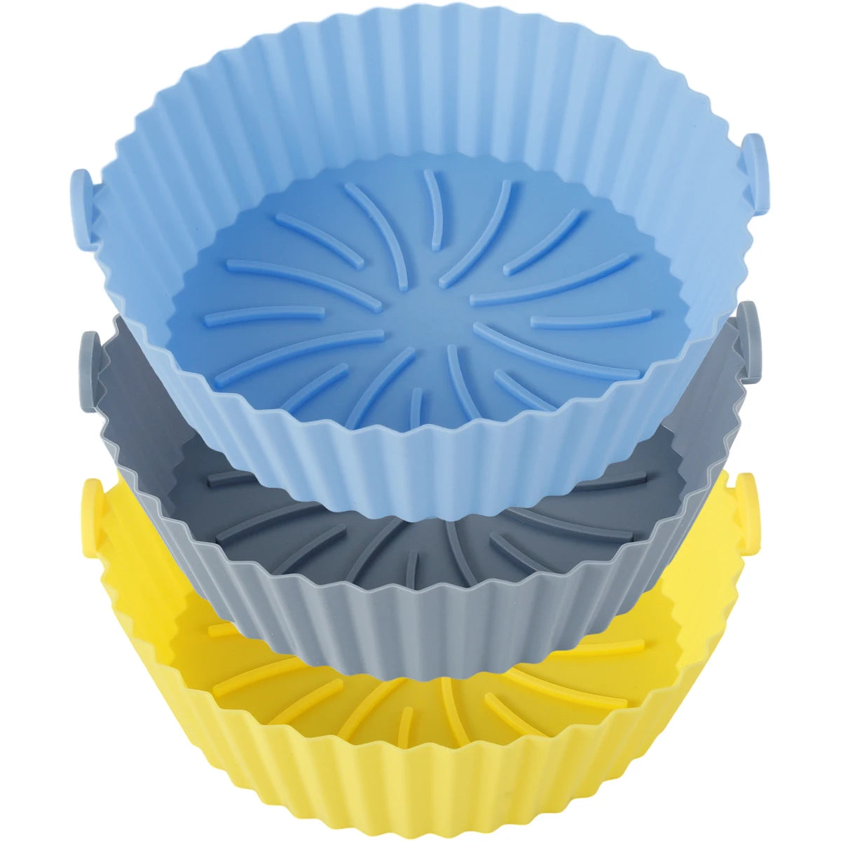 Tejesa 3/2pc Air Fryer Silicone Liner Soft Baking Pan Reusable Airfryer Oven Baking Tray Fruit Wash Basket Pizza Pan Liner Accessories