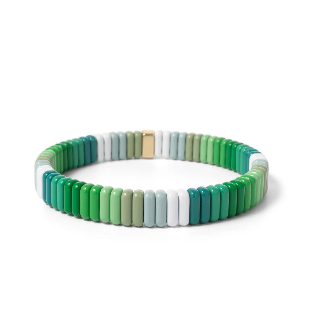 Tejesa  2X8MM Colorful  Rectangle Tile Beads Bracelets for women/Girls