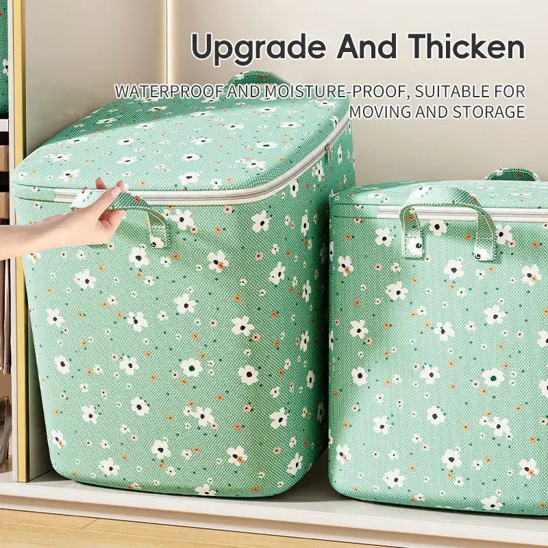 Large Capacity 220L Oxford Fabric Storage Box Modern Rectangle Home Wardrobe Clothing Organizer Clothes Quilt Blanket