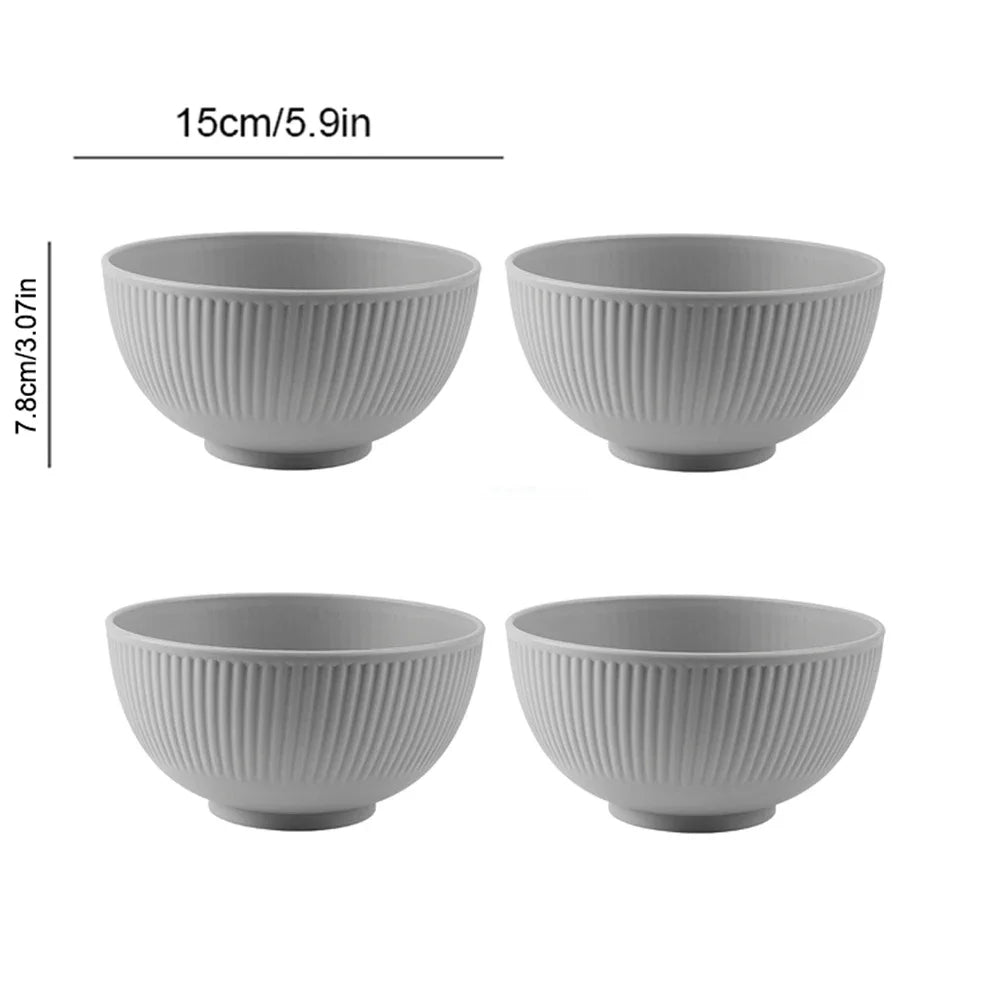 4/16Pcs Wheat Straw Ramen Bowl Tableware Dishes Full Tableware Of Plates Bowl Dinner Dishes Set Camping Tableware Dishes Set
