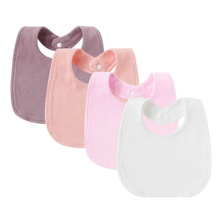 Tejesa 4Pcs Baby Bibs Burp Clothes / Newborn Saliva Towels for Girls Boys Cotton Kids Apron Infant Accessories Toddler Bibs Set
