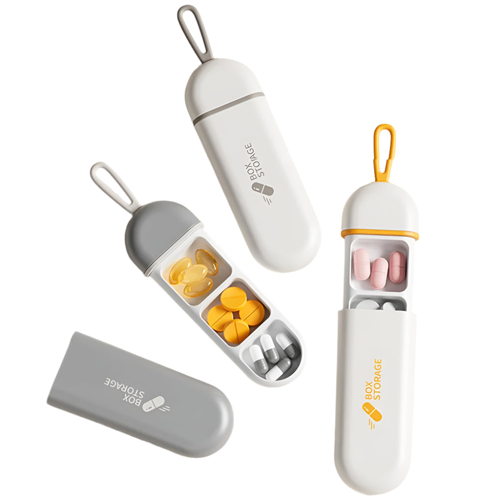 Hemasa  Portable Neat And Tidy Pill Management Travel Pill Dispenser Medicine Box Durable Sturdy Pocket Pill Box