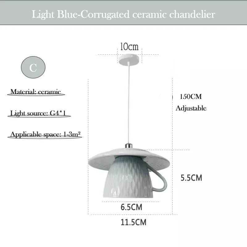 Chinese Style Flower Ceramic Cup Chandeliers Dining Room Dining Table Lamp Modern Creative home Decor Bedroom Bedside Chandelier