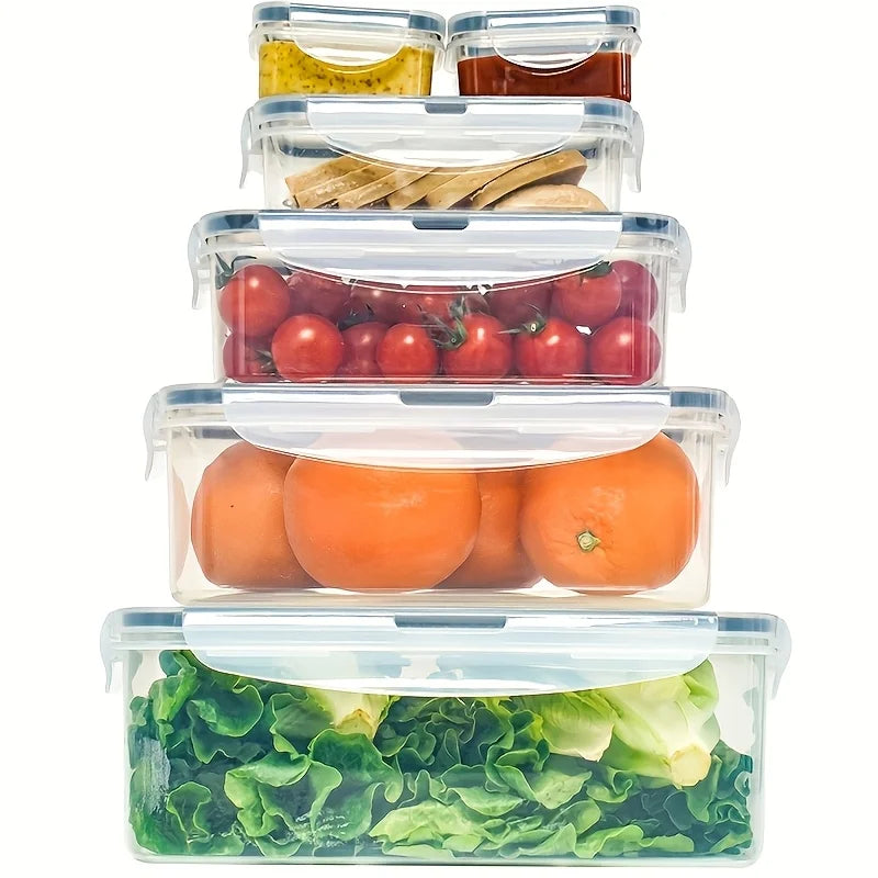 4-Piece Food Storage Containers Set with Lids, Airtight for Fruits Vegetables Pasta Kitchen Organization