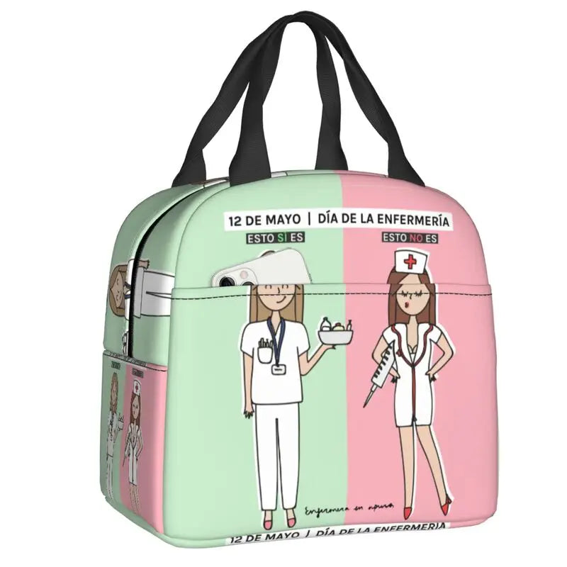 Hemasa  Nurse Lunch Bag Women Portable Cooler Thermal Insulated Lunch Box