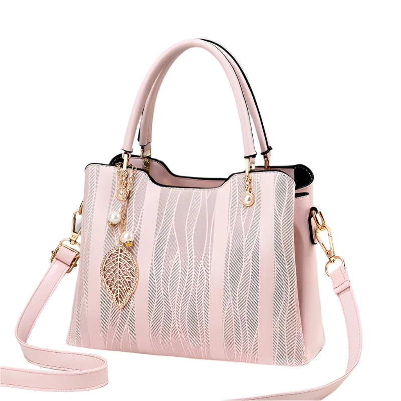 Hemasa  Stripes PU Leather Crossbody Bag / Top Handle Satchel Purse /handbag