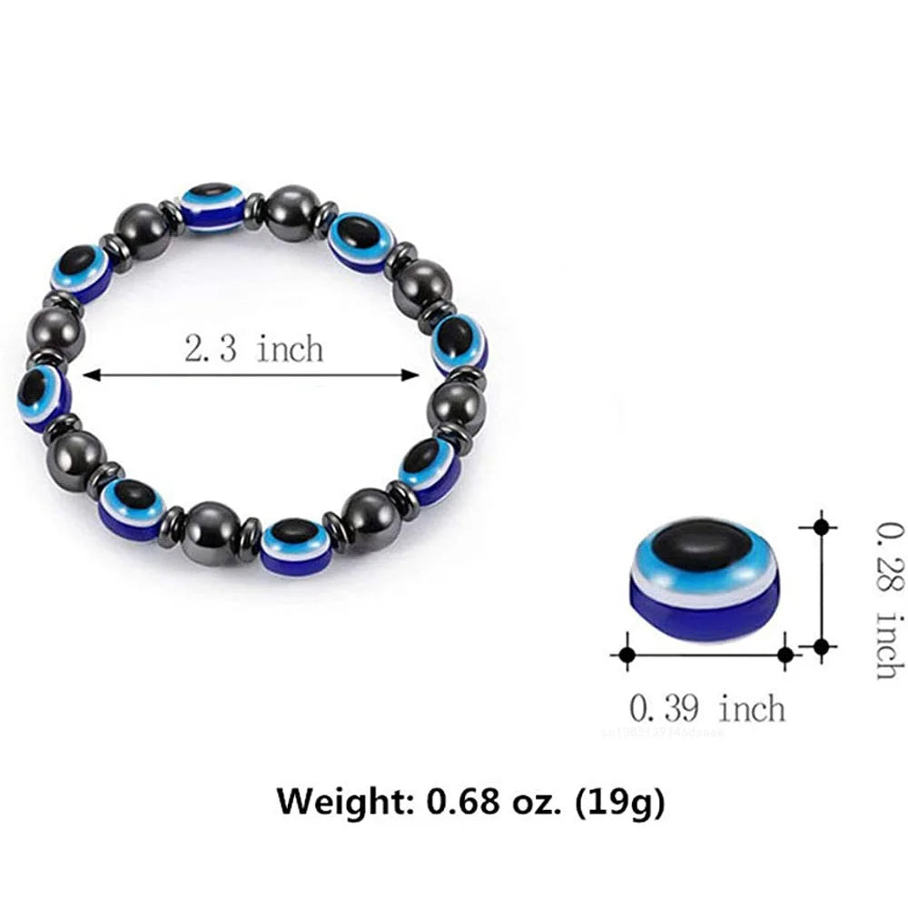New Evil Eye Bracelet Blue Beads Bracelet Elastic Lucky Turkish Eye Bracelets for Women Men Girls Protection and Blessing Gifts