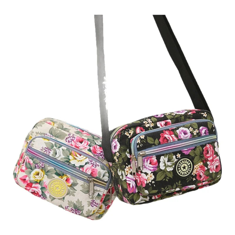 Tejesa Mini Canvas Crossbody Bag for Women Fashionable Small Handbag Soft Polyester Lining Zipper Closure Everyday Use Crossbody Bag