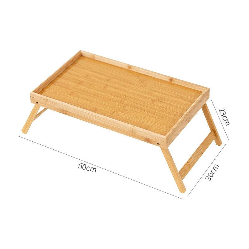 Hemasa Bed Tray Table Folding Legs Portable Breakfast Tray for Sofa Eating, Drawing, Platters Bamboo Serving Lap Desk Snack Tray
