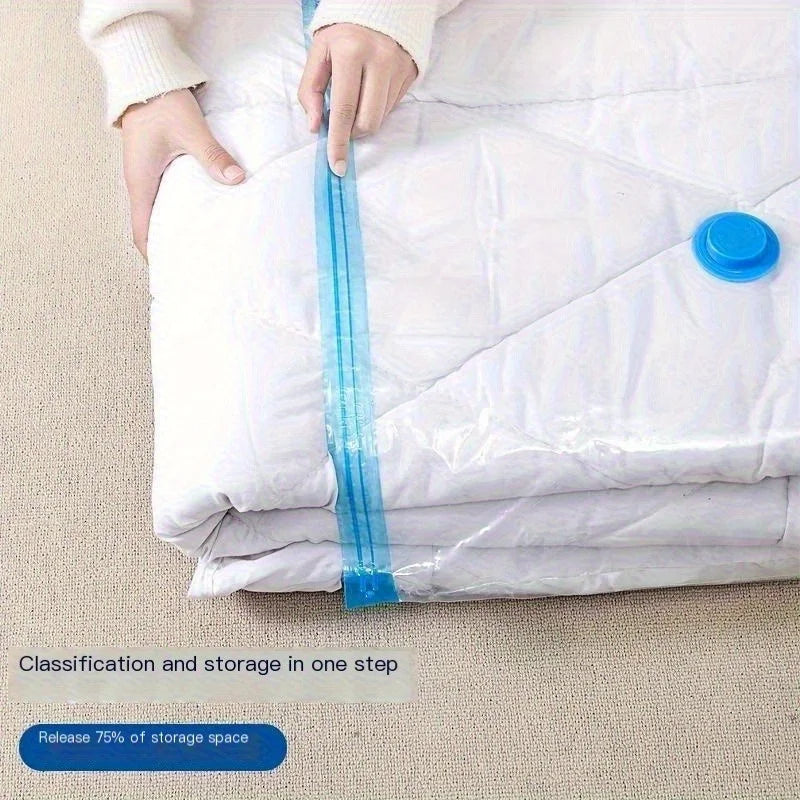Tejesa 4pcs space saving vacuum storage bag with hand pump - oversized compressed clothing, blankets, bedding bags -  travel storage