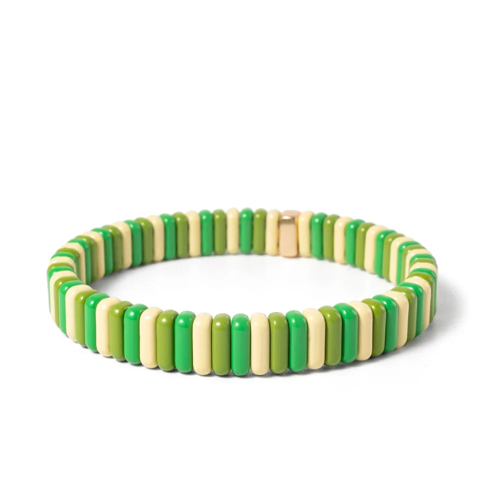 Tejesa  2X8MM Colorful  Rectangle Tile Beads Bracelets for women/Girls