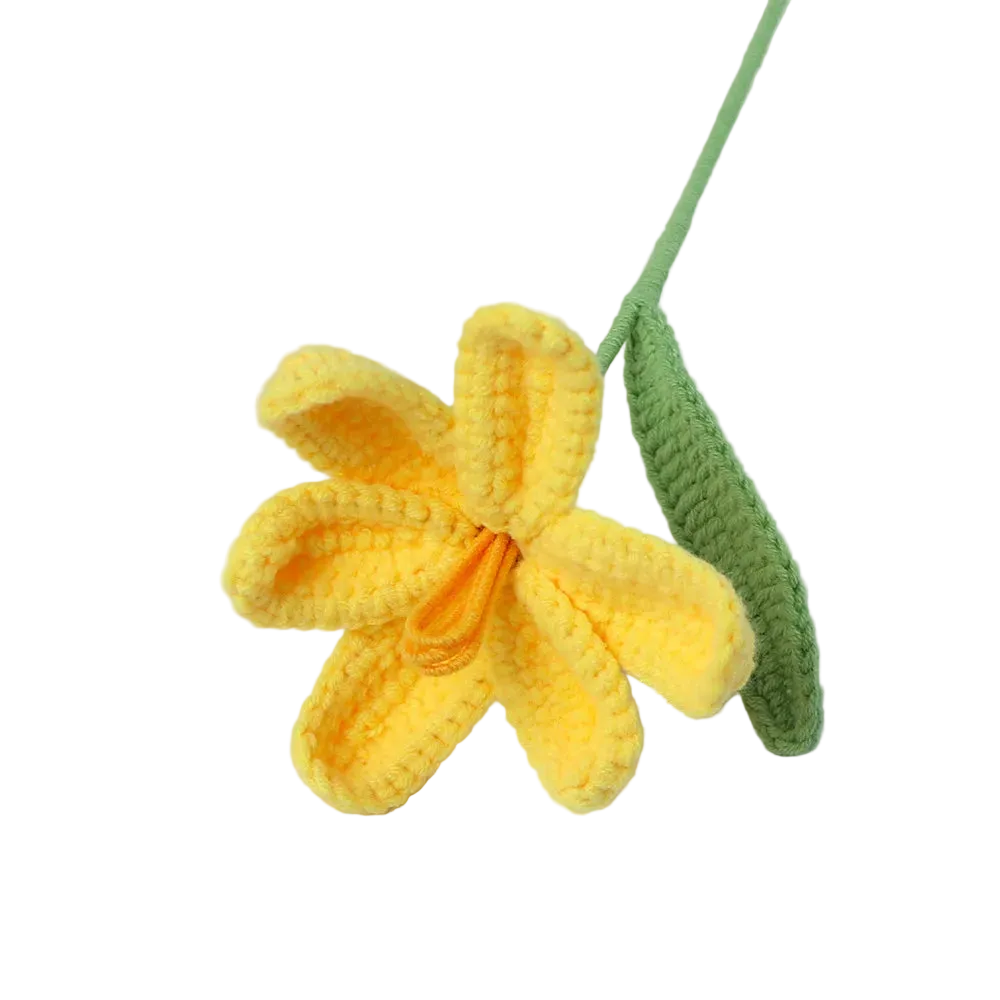 Hemasa 3Pcs Animal Crochet Bouquet Cute Cartoon Hand-knitted Artificial Flowers