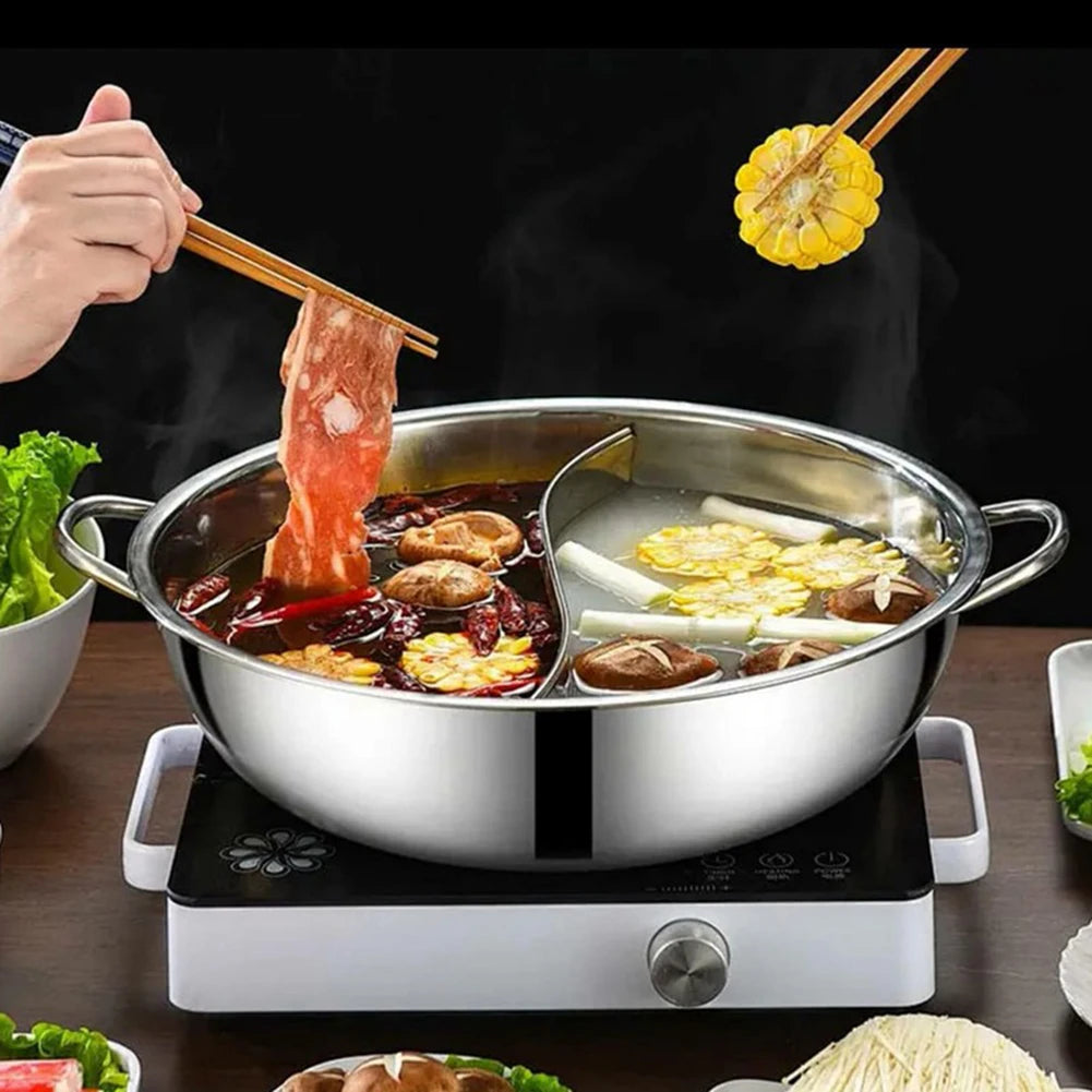 Tejesa 28cm Stainless Steel Twin Divided Double Pot Hotpot Cooker  Hot Pot Kitchen Pan