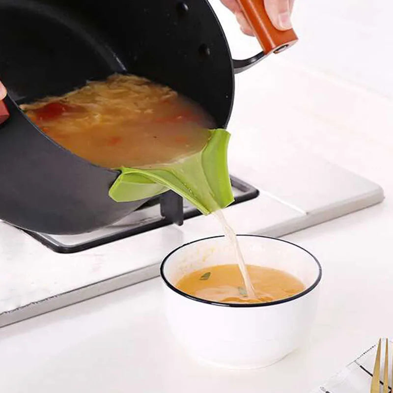 Hemasa Kitchen Funnel with Anti-Splash Edge and Liquid Streamer Spout, Anti-Spill Pouring Tool