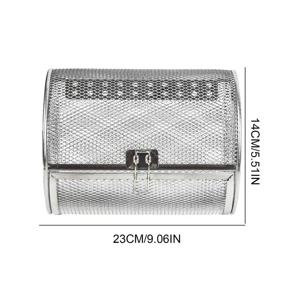 Tejesa Stainless Steel Oven Rotating Round Grill Cage Nuts Coffee Beans Baking Basket for Barbecue Air Fryer Rotisserie Accessories