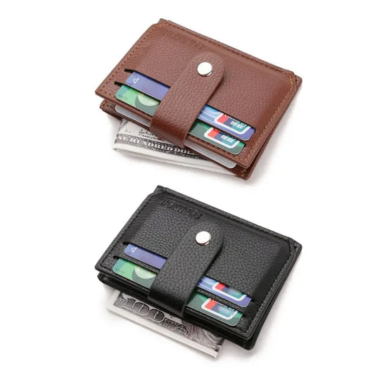Fashion Leather Men Slim Money Case Credit Card Holder Coin Pocket