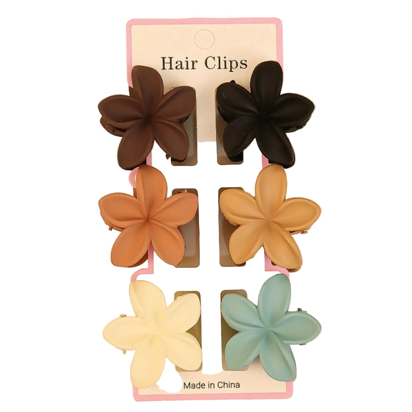 Tejesa 1set/lot 6 pieces of small hibiscus hair clip with gradient color, seaside vacation hair bun magic tool.