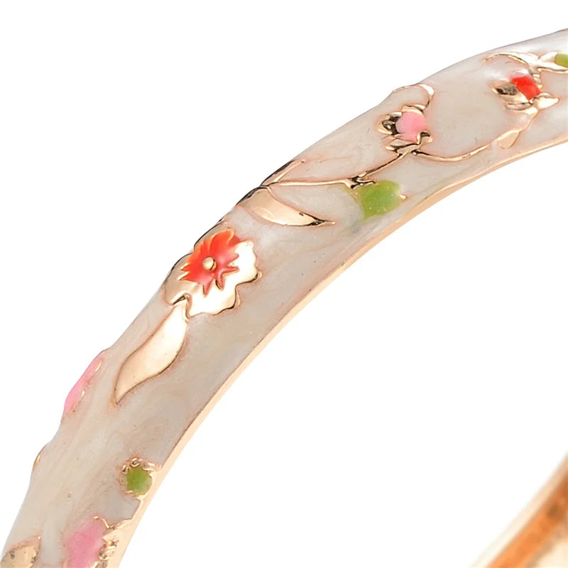 Enamel Bracelet For Women Floral Bangles On Hand Cloisonne Women's Hand Bracelets African Jewelry Dubai Indian Bohemian Holiday