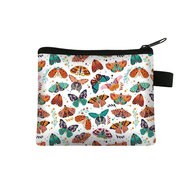 Tejesa Butterfly Printed Zero Wallet Portable Card Bag Coin Key Storage Bags Hand Bag Card Holder monedero mujer carteras Coin Purse