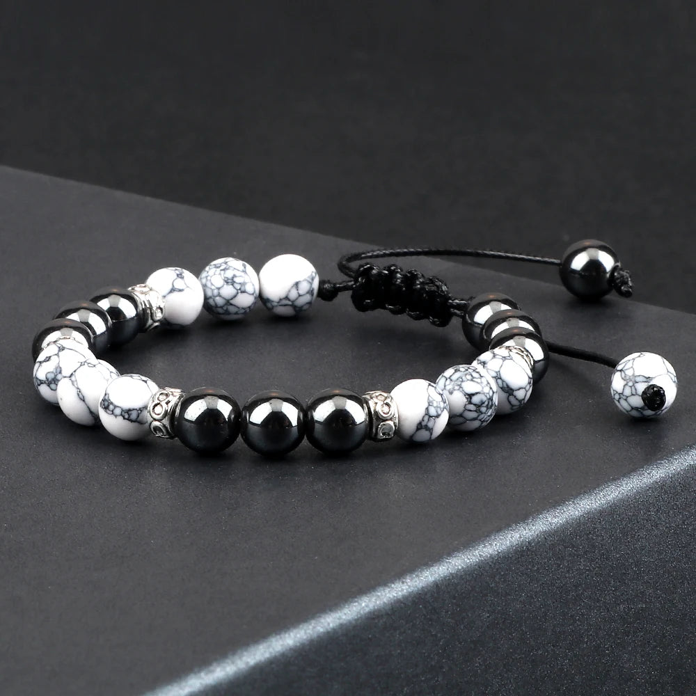 Classic Men Hematite Beads Bracelests 8mm Natural Tiger Eye Lava Stone Bracelets&Bangles Women Handmade Jewelry Friendship Gift