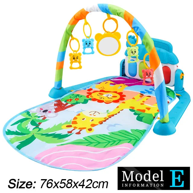 Tejesa Baby Fitness Stand Music Play Gym Activity Toys/ Newborn Piano Crawling Blanket Pedal Game Pad Early Education 0-36 Months Gifts