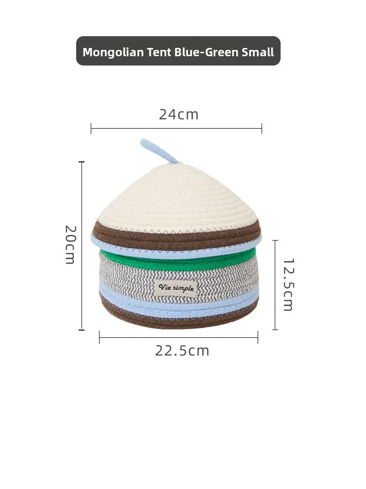 Tejesa Dopne Cotton Tead Woven Storage Basket Cute Living Room Sna Miscellaneous Goods Storage Box Bedroom Cosmetic Organizer...