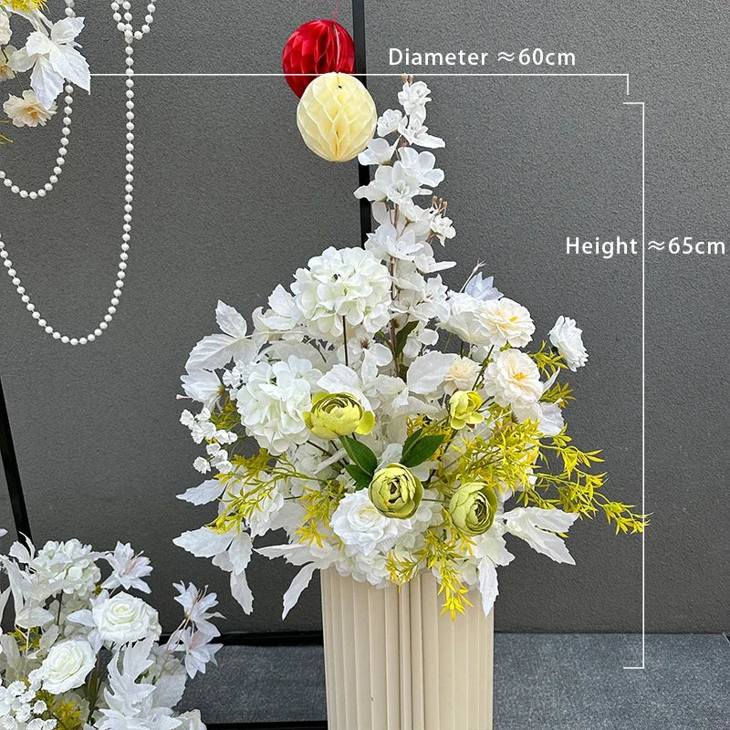 Romantic Purple Rose Hydrangea Aisle Floor Flower Wedding Backdrop Arch Decor Hang Floral Row Table Centerpieces Ball Party Prop
