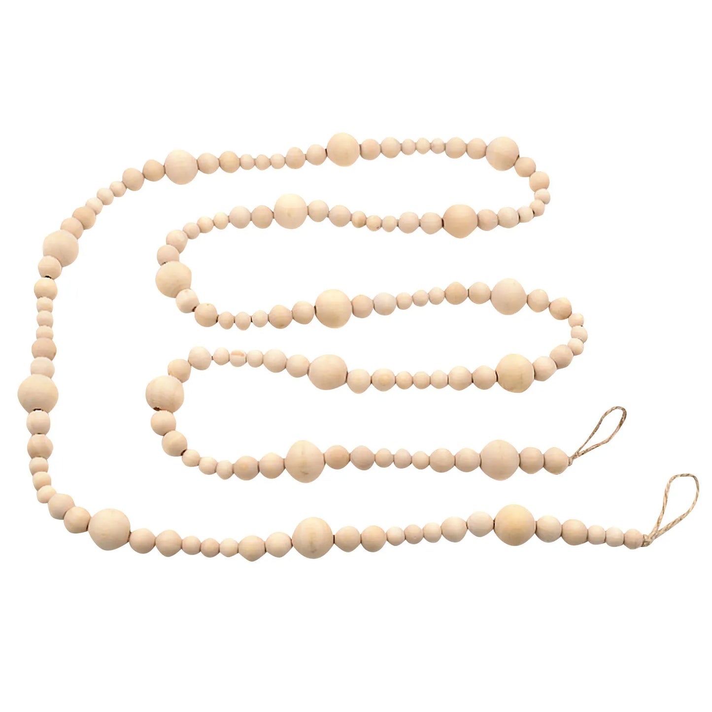 7ft Wooden Hanging Beads Boho Decor Driftwood Garland for Mantle Glitter String Curtains for Doorways Flocked Garland Christmas